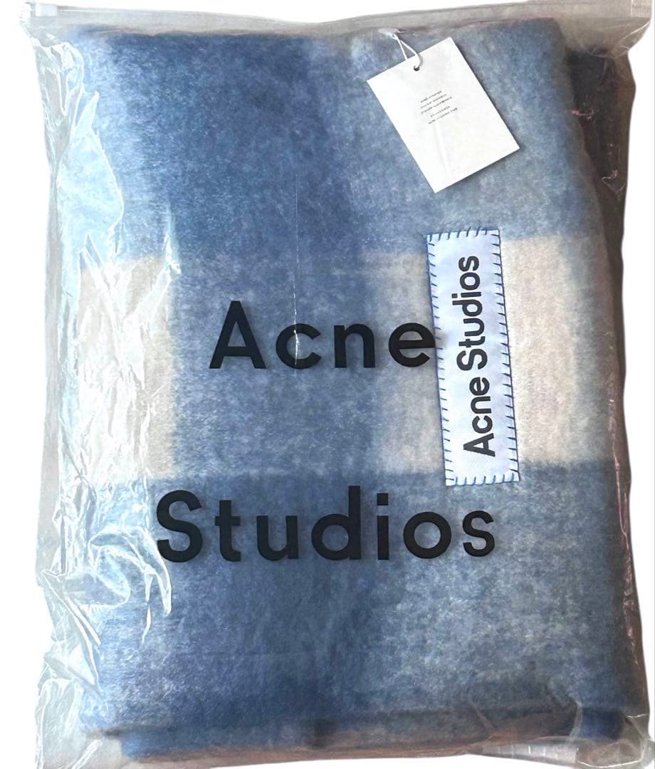 未使用タグ付 Acne Studiosモヘア混チェックマフラー定価51,700円
