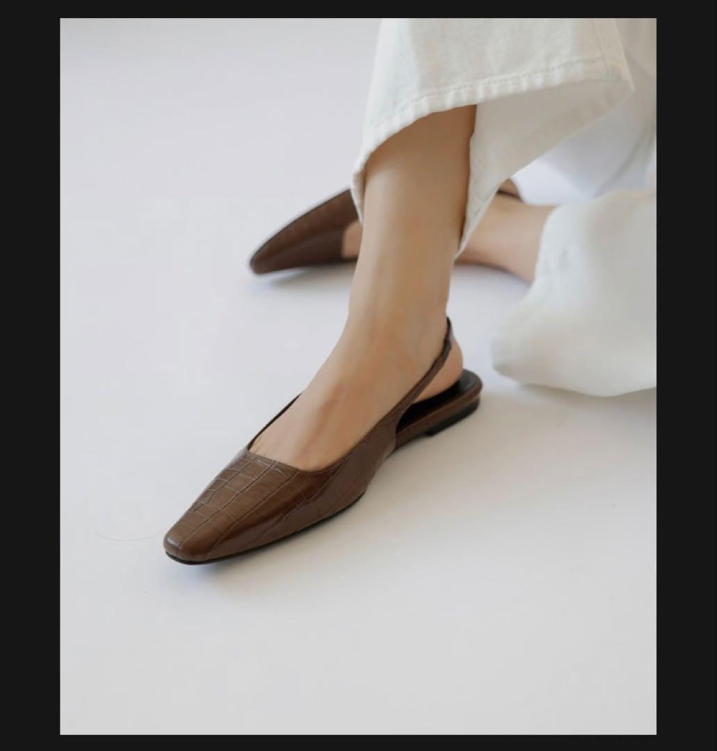 Na.e ナエ　パンプス　Urban Slingback Flats_Brown
