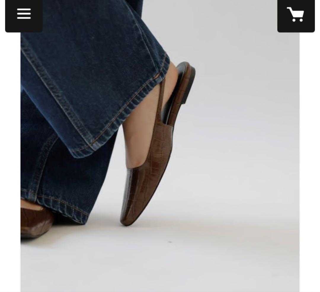 Na.e ナエ　パンプス　Urban Slingback Flats_Brown