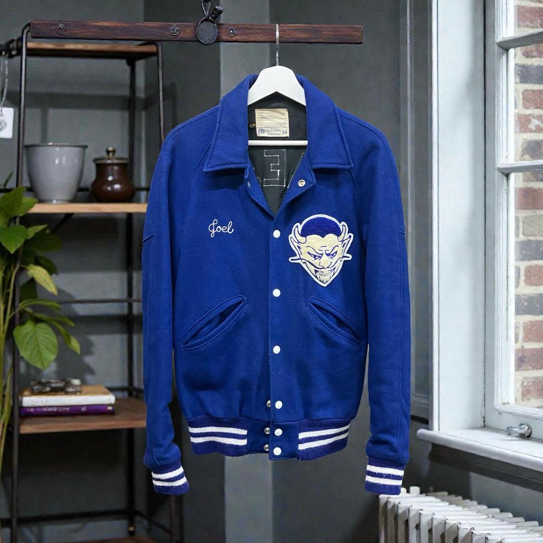 デロング ヴィンテージ スタジャン デビル 悪魔 varsity 襟付