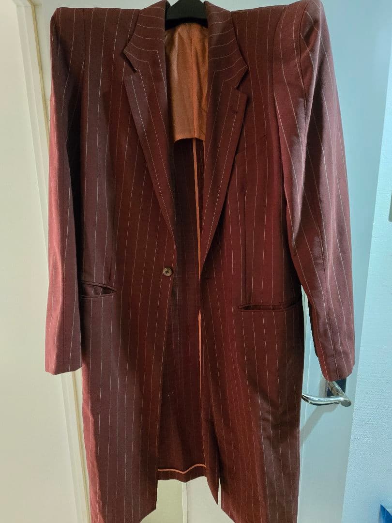 Jean Paul Gaultier バーガンディ ストライプ ロングジャケット