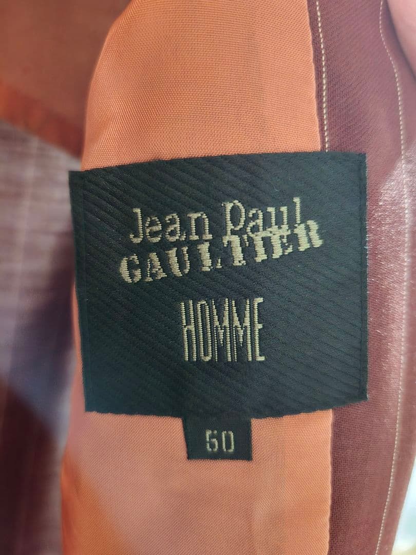 Jean Paul Gaultier バーガンディ ストライプ ロングジャケット