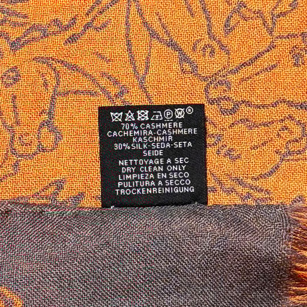 エルメス HERMES ストール　馬柄　リバーシブル　カシミヤ　シルク