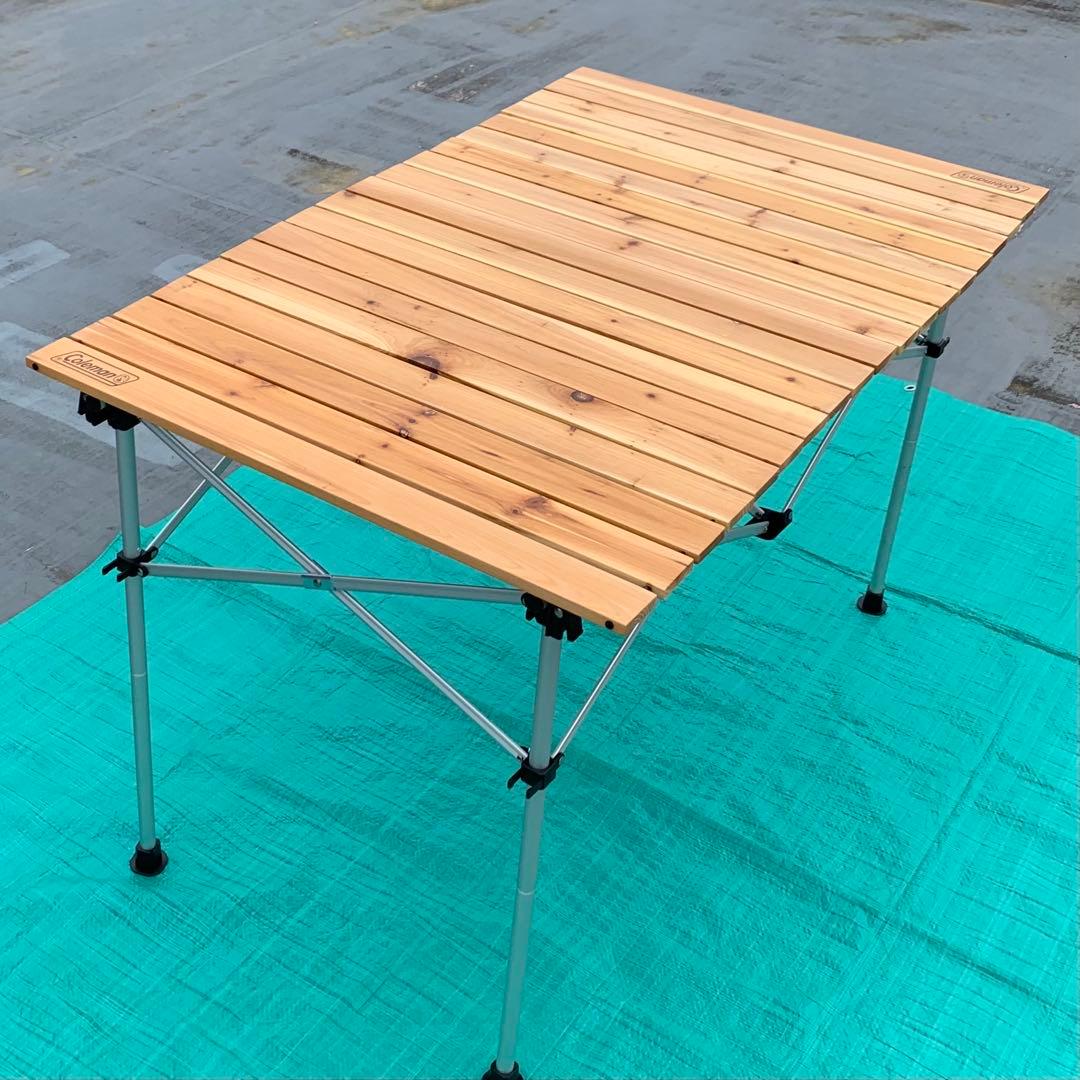 コールマン　ナチュラルウッドロールテーブル　110センチ