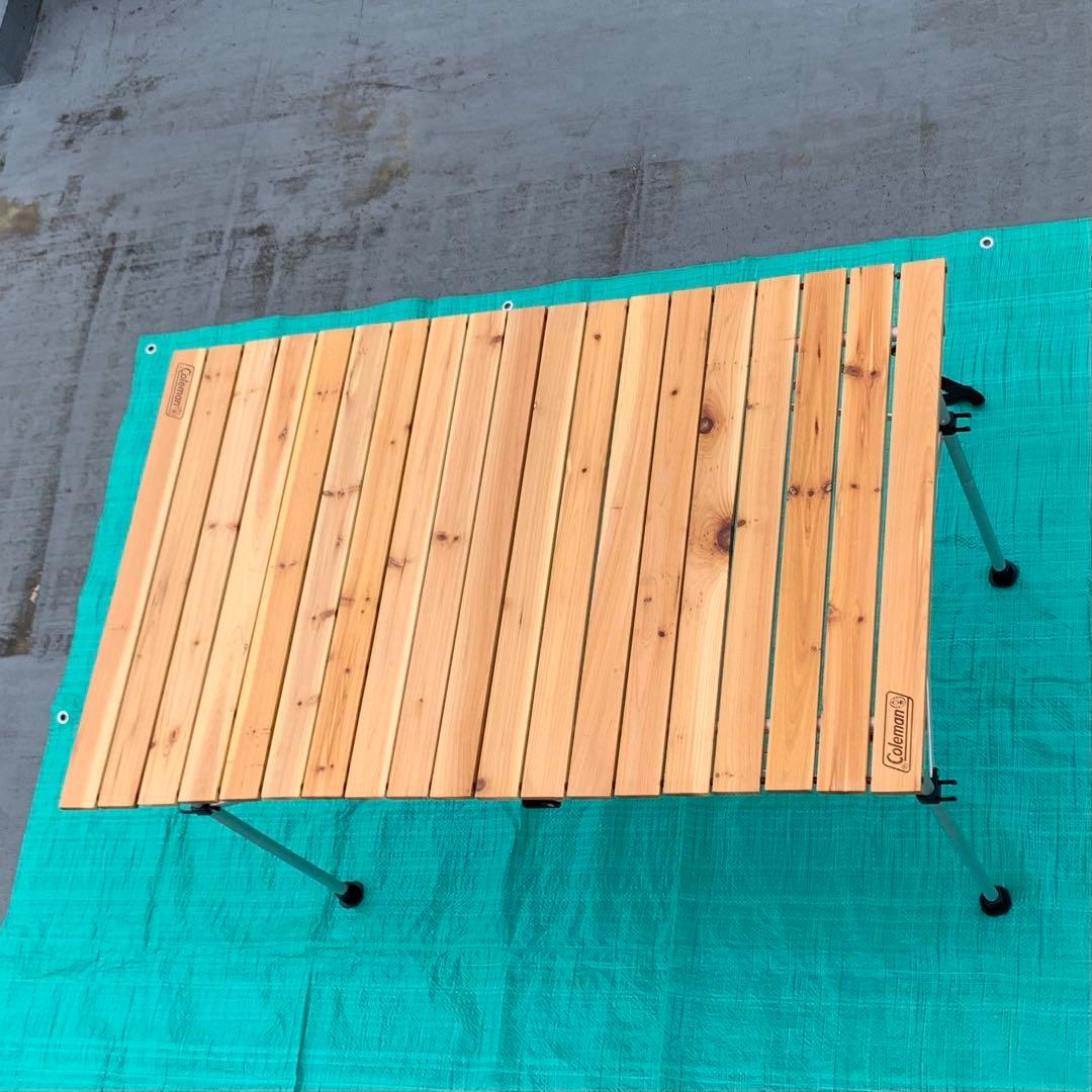 コールマン　ナチュラルウッドロールテーブル　110センチ