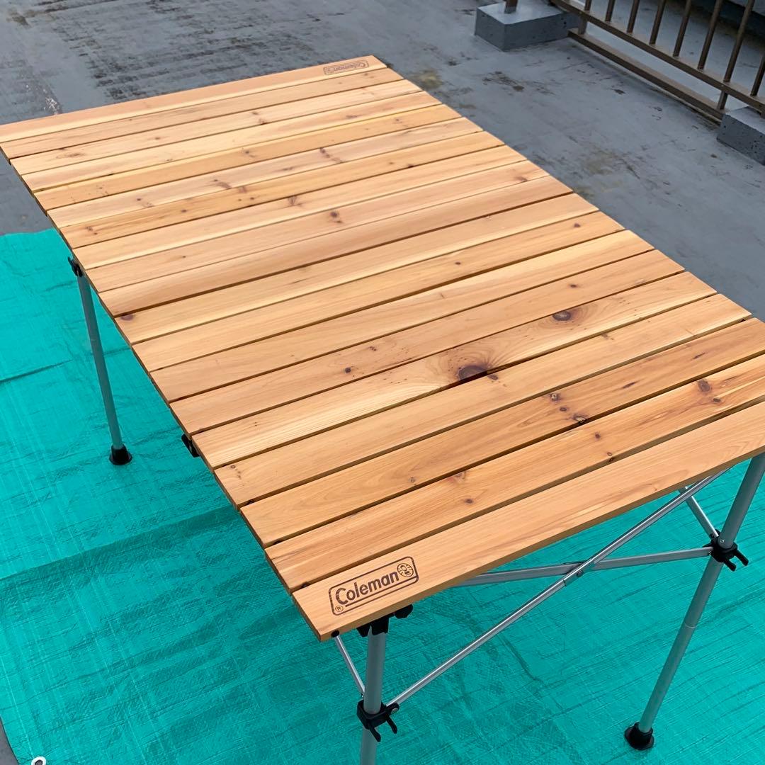 コールマン　ナチュラルウッドロールテーブル　110センチ