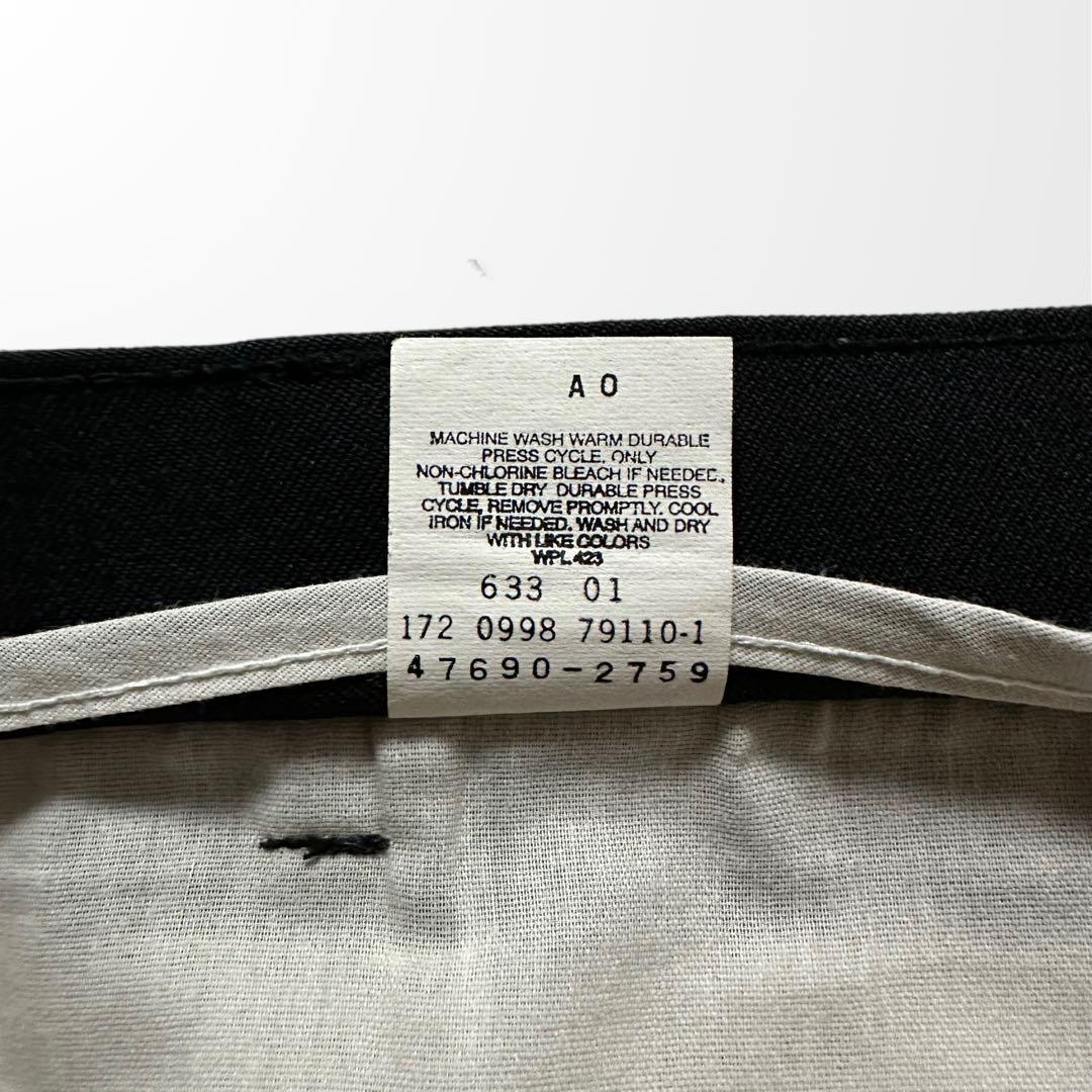 リーバイス アクションスラックス 黒 ポリ W40 L32 ブラック　古着