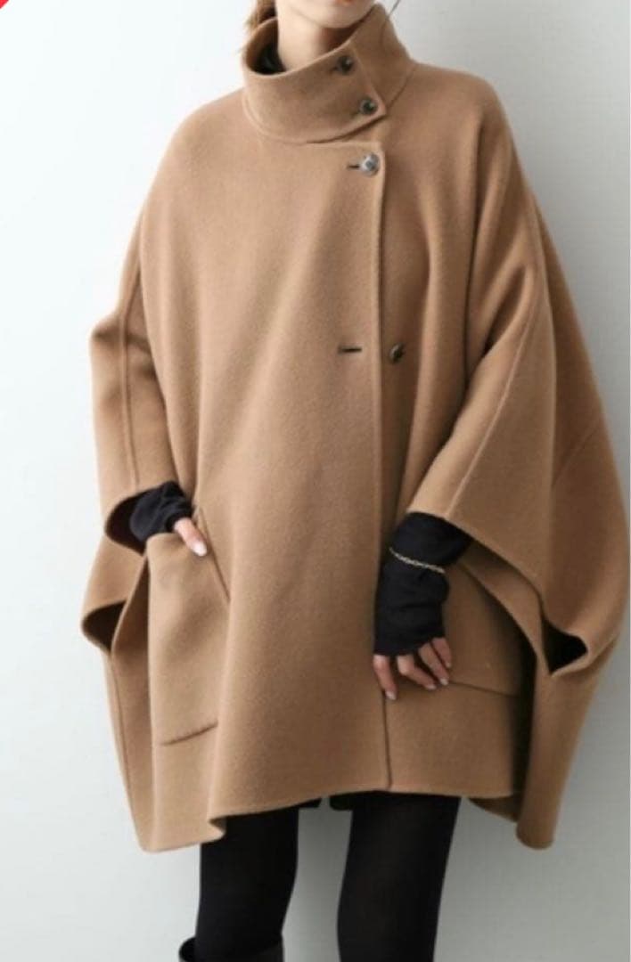 SLOBE IENA✨スタンドカラーダブルフェイスポンチョ