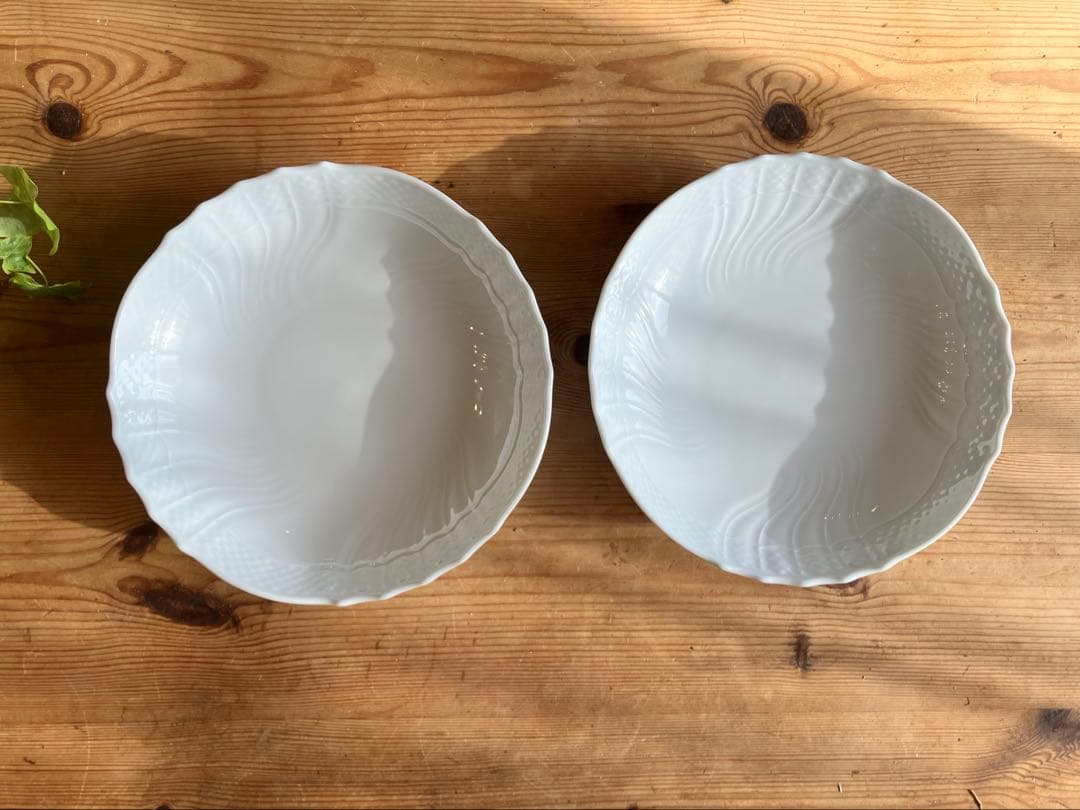 ジノリ　ベッキオホワイト　21ラウンド深皿×2