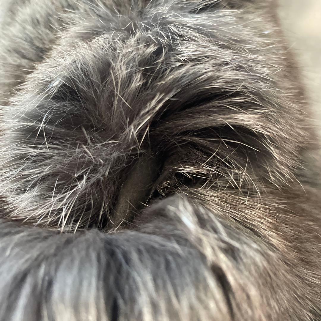 ファーコート　フォックス　シルバー　肉厚　グレー