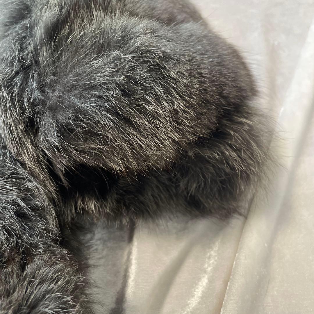 ファーコート　フォックス　シルバー　肉厚　グレー