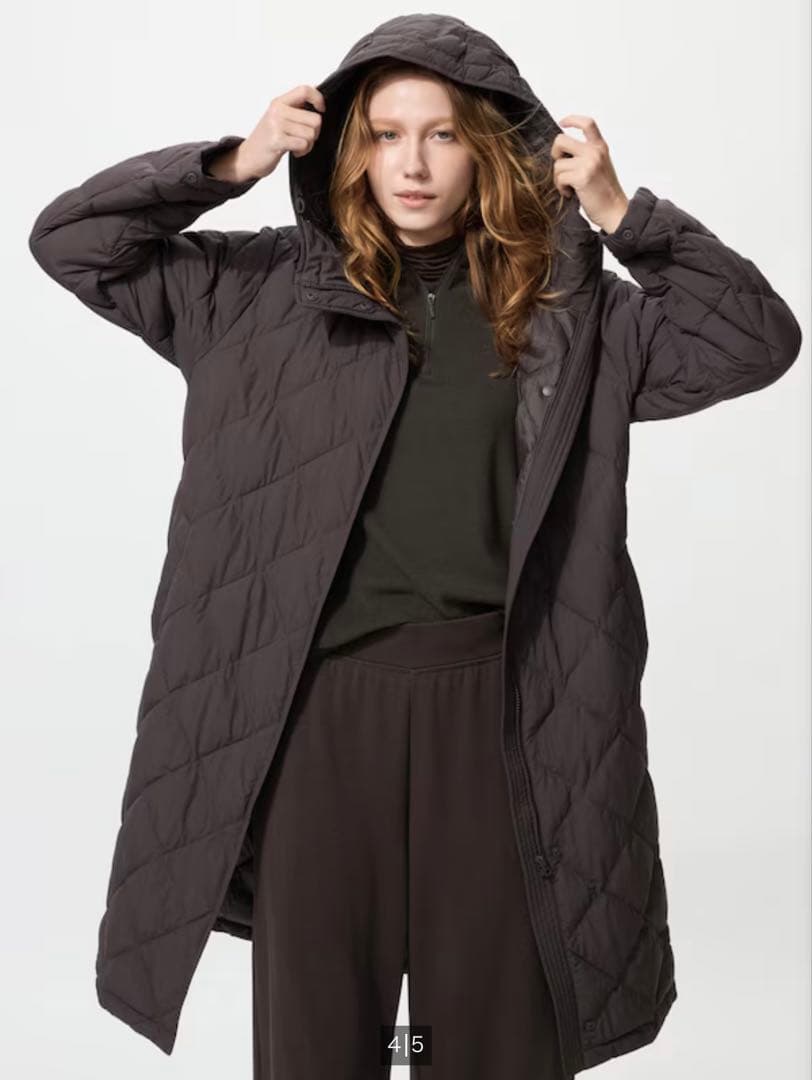 ユニクロ パフテックロングコートリラックスフィット ブラック Mサイズ 新品