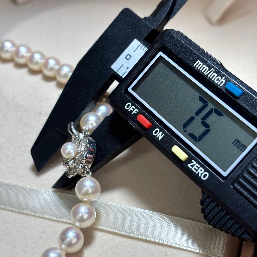 テリ強✨　あこや真珠　鑑別書付き　パール　ネックレス　約7.5-8.0 本真珠