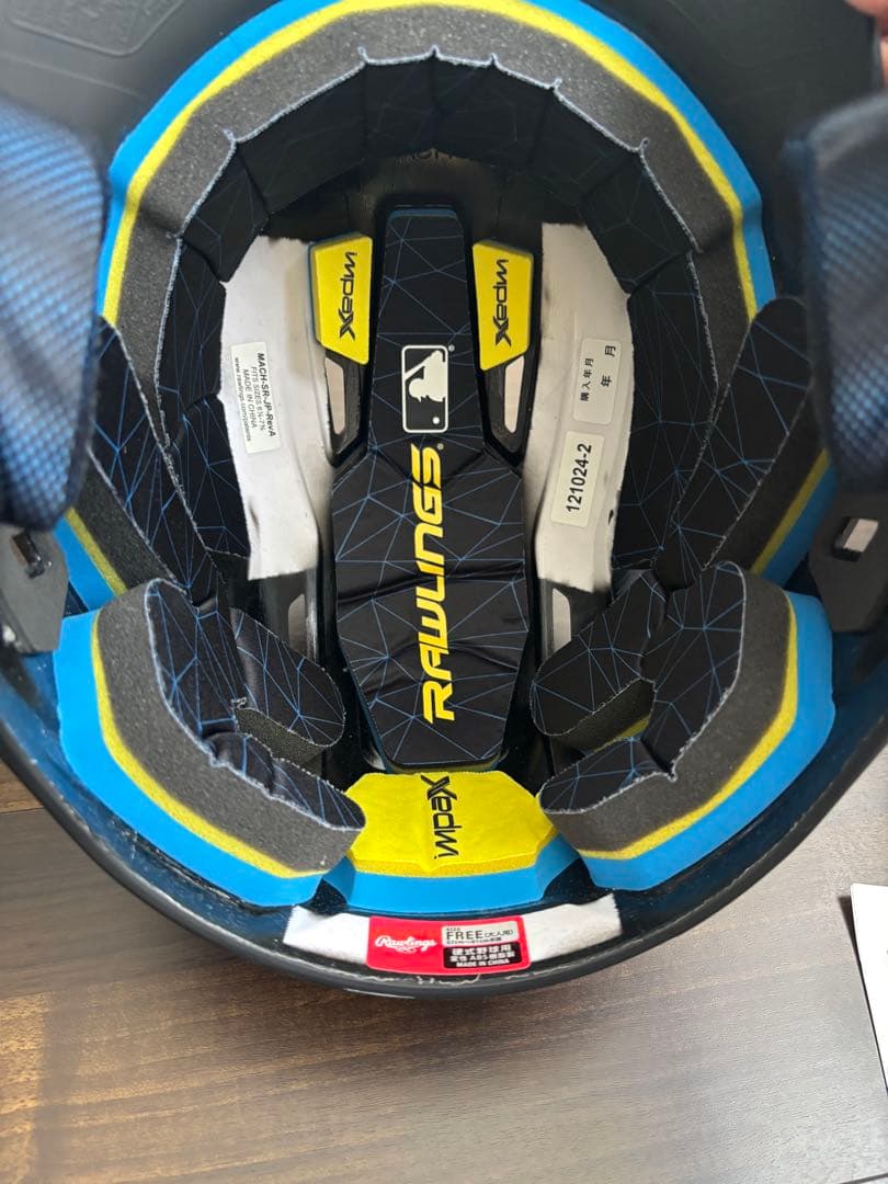 ローリングス　MACH 顎ガード付右打者用ヘルメット つや消しブラック