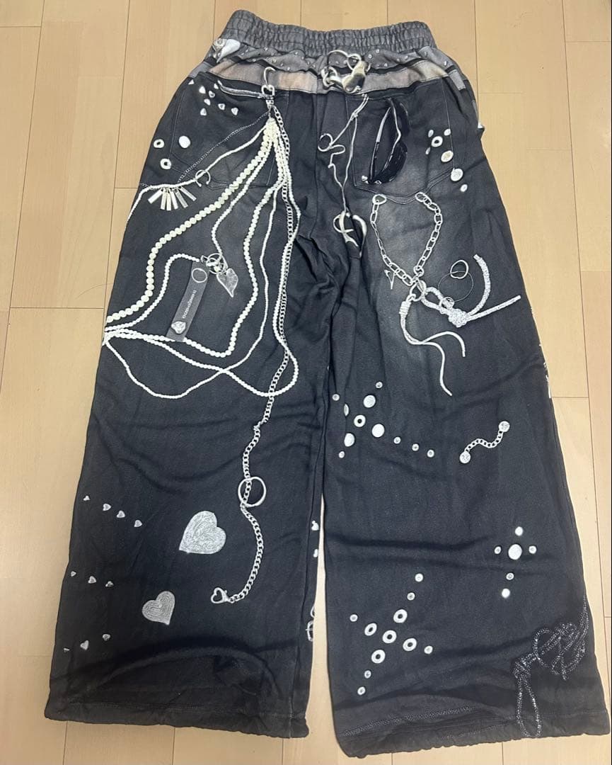 パンツ THEREDTHREAD S PRINT SWEAT2 TOYS black