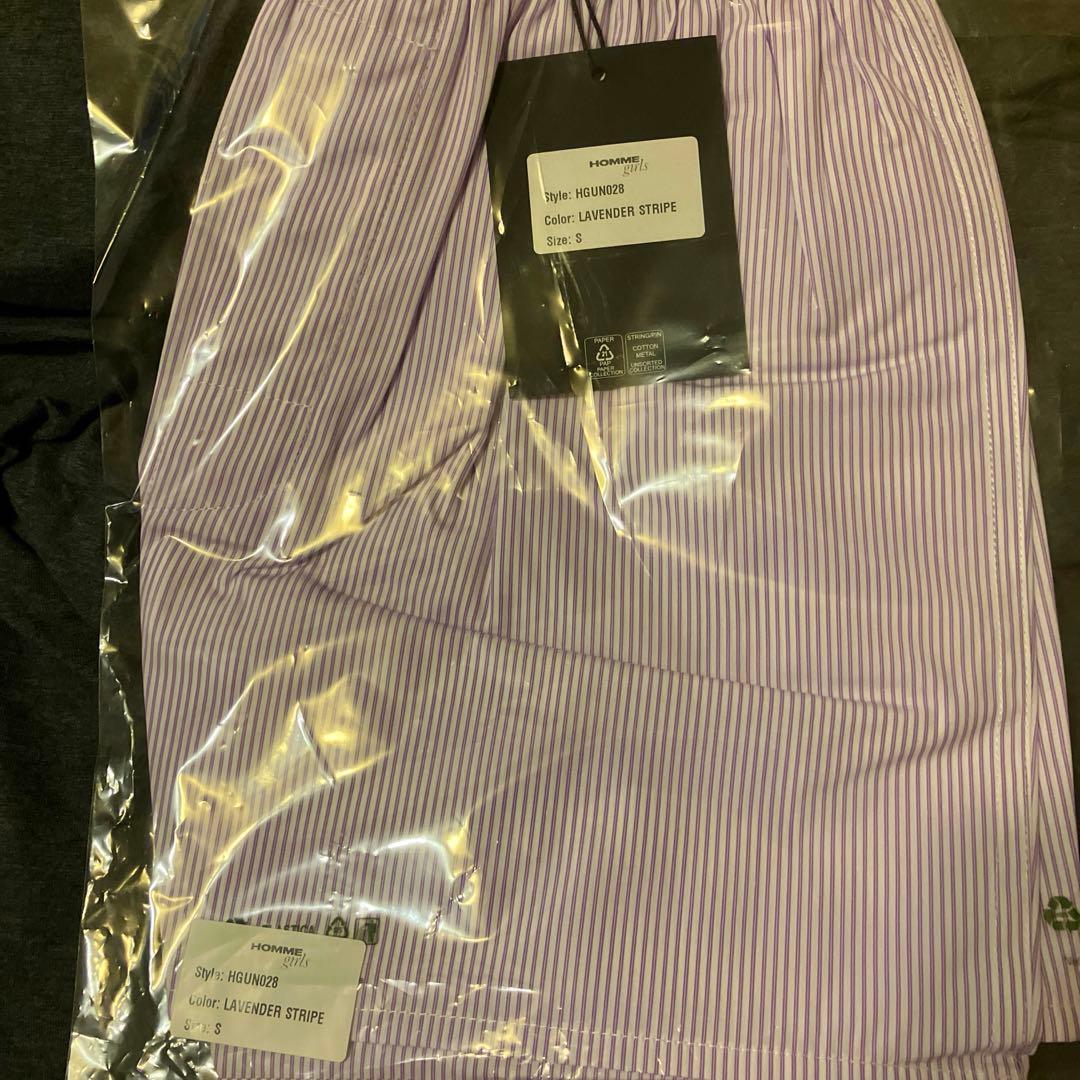 パンツ HOMMEgirls BOXER SHORT LAVENDER STRIPE