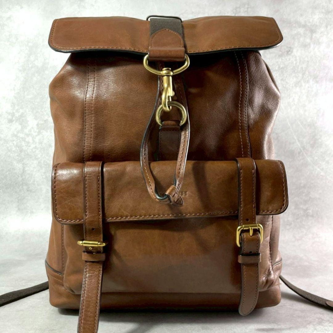 極美品 コーチ ブリーカー バックパック ビジネスバッグ A4可 レザー 茶