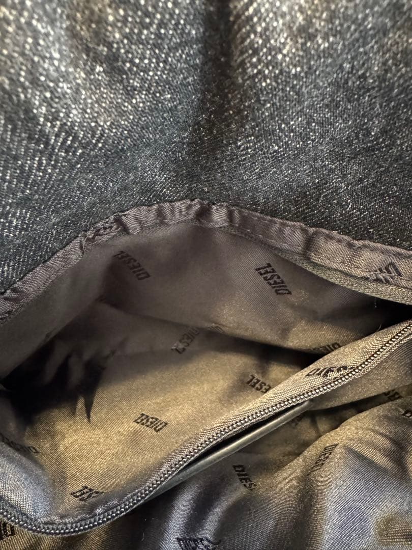 DIESEL デニム　キルティングショルダーバッグ グレー