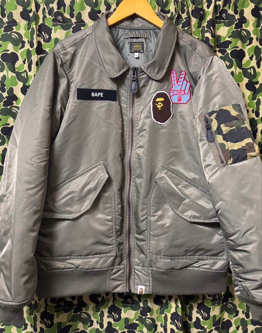 希少 A BATHING APEエイプ　MA-1