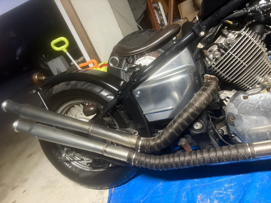 ドラッグスター400 アップトランペットマフラー