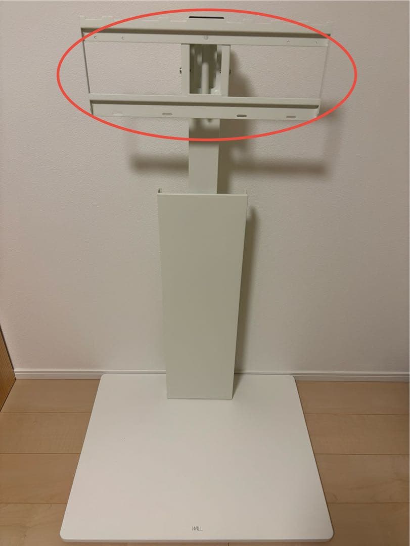 【美品】　WALL　B1　首振りテレビスタンド　ハイタイプ　サテンホワイト