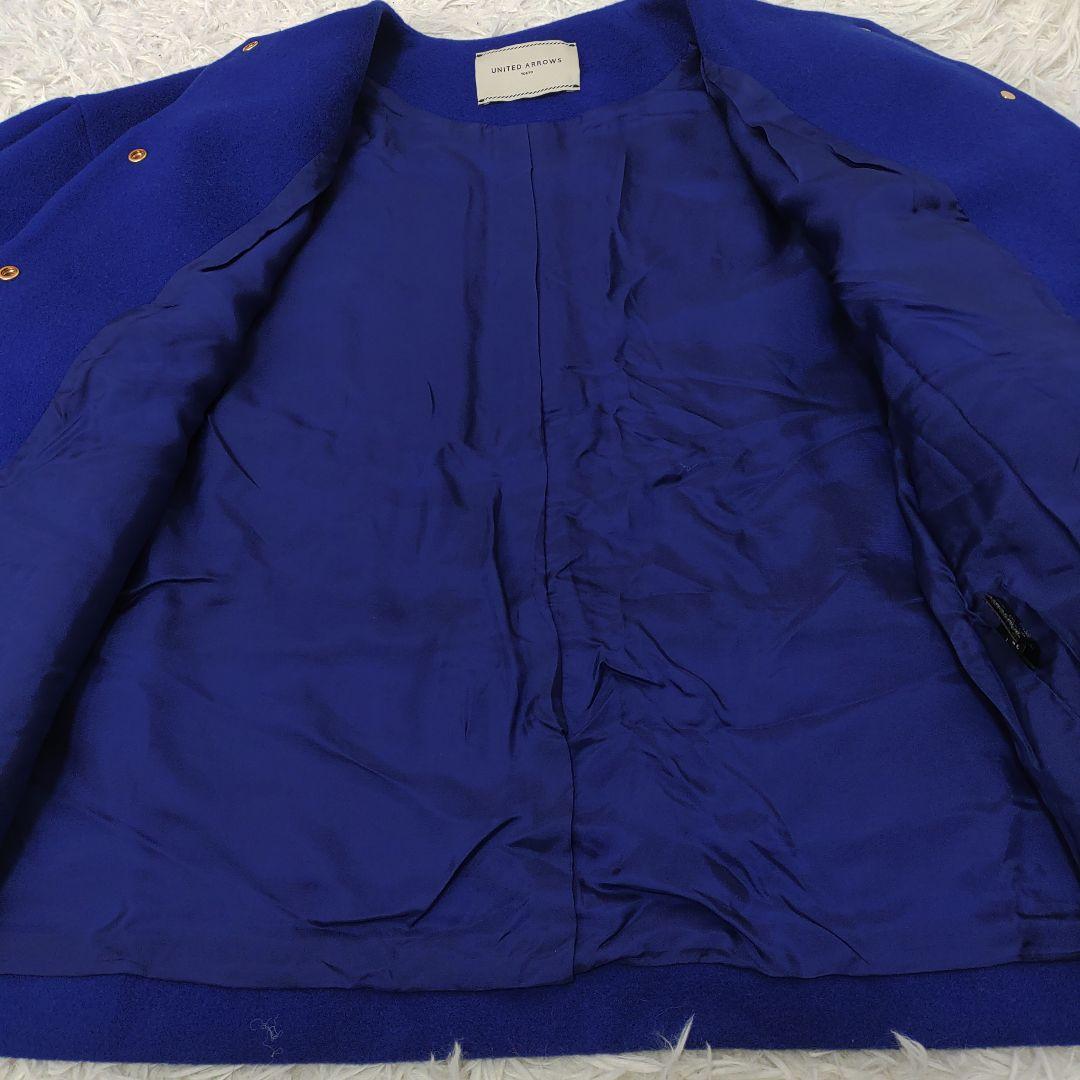 UNITED ARROWS　Wメタルノーカラーショートコート