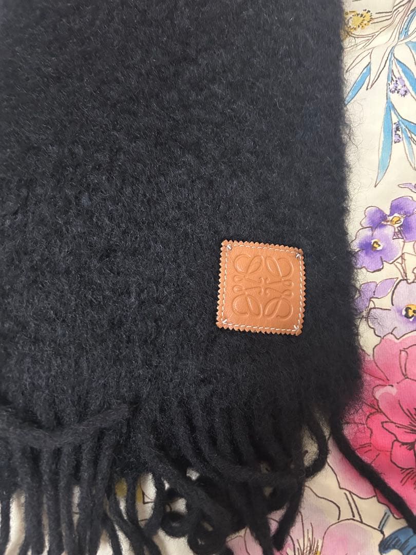 LOEWE モヘア　マフラー Black ロエベ　黒