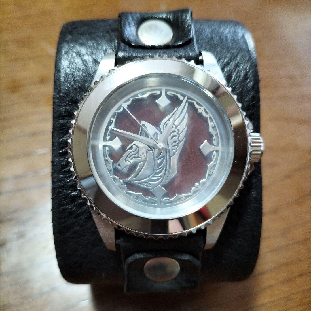 ❢値段交渉可❢聖闘士星矢エンブレム付きレザーバンド腕時計