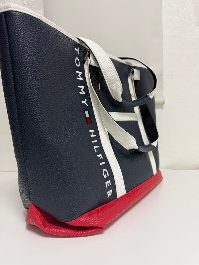 【美品】  トートバッグ ネイビー/レッド/ホワイト