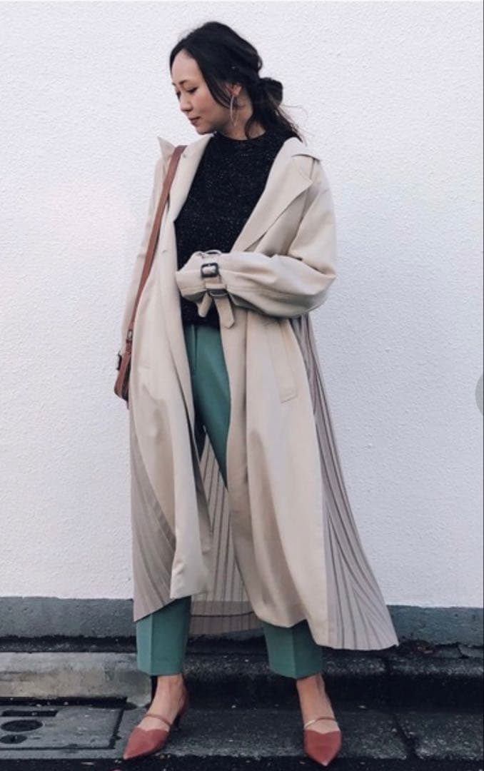 【新品未使用】AMERI VINTAGE バックプリーツトレンチコート ベージュ