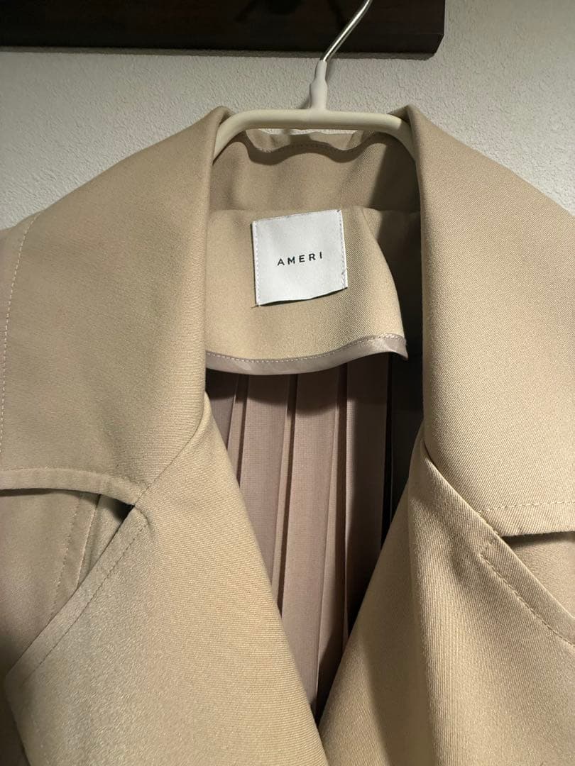 【新品未使用】AMERI VINTAGE バックプリーツトレンチコート ベージュ