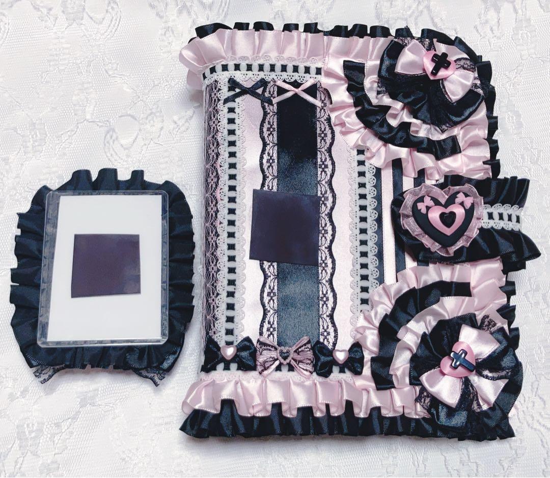 A5 マカロンバインダー レースデコ 量産型 地雷系 ピンク 黒