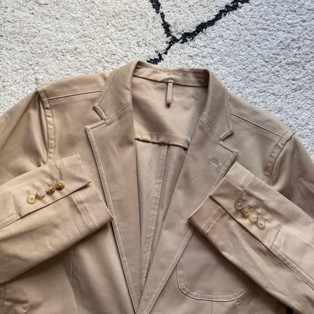 未使用　鎌倉シャツ　テーラードジャケット　コットン　ベージュ　Mサイズ