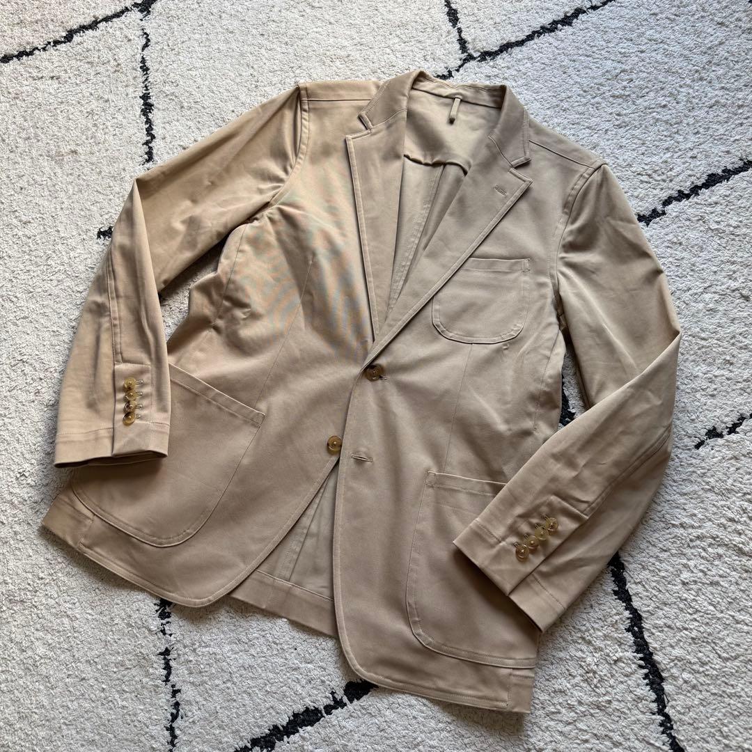 未使用　鎌倉シャツ　テーラードジャケット　コットン　ベージュ　Mサイズ