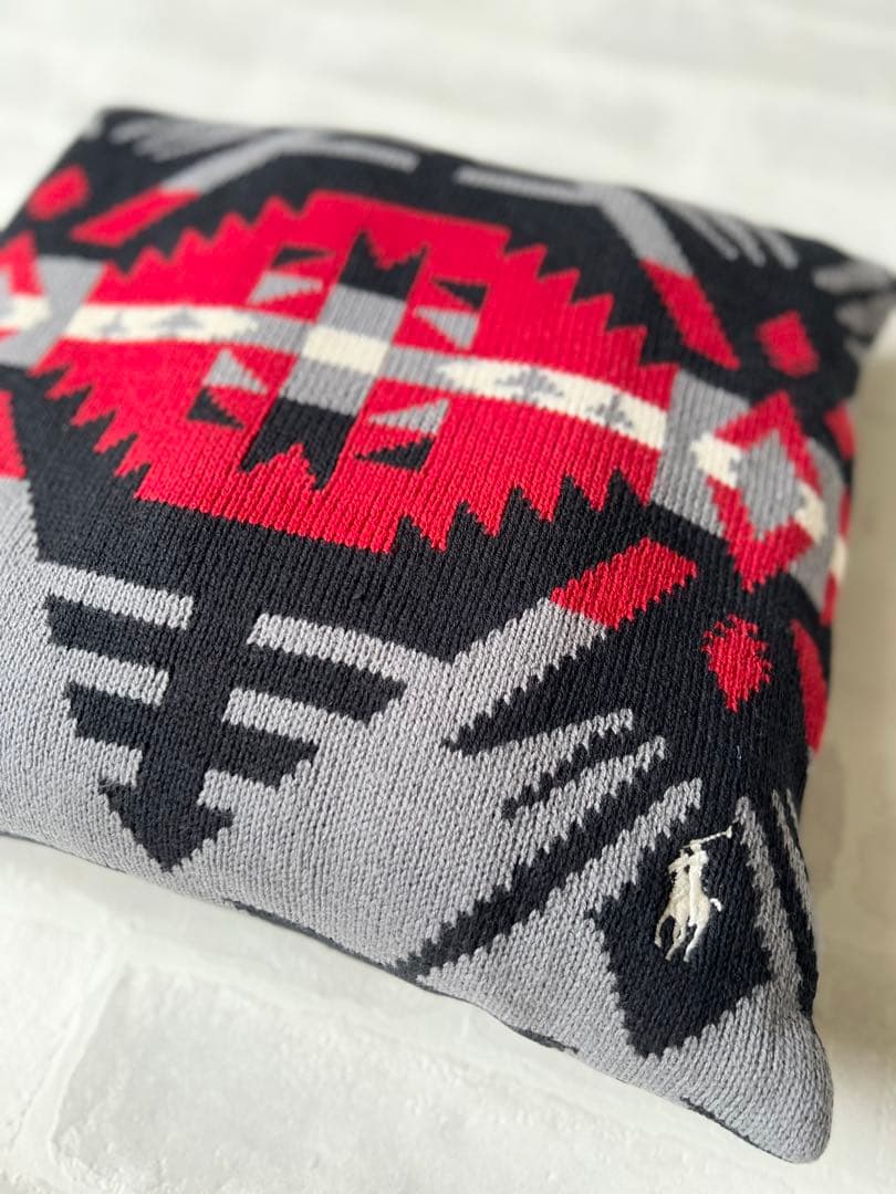 新品 ラルフローレン インディアンジオメトリック ひざ掛け＆スローピロー