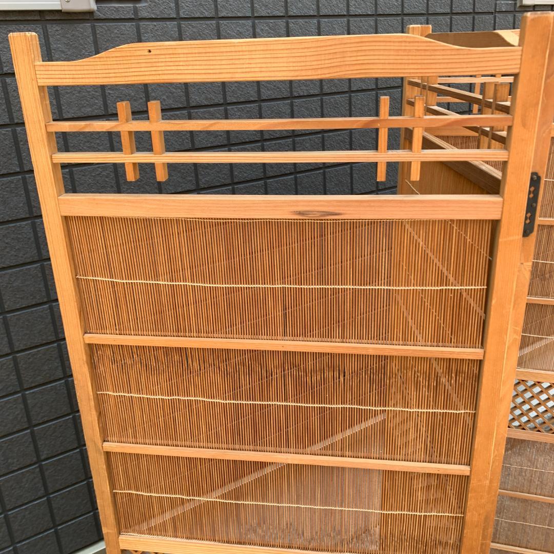 木製スリットデザインパーテーション　衝立 3つ折り