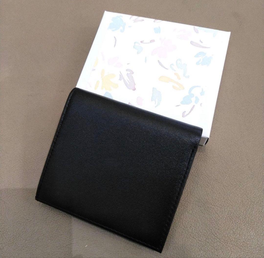 皇居限定 特製二つ折り財布　ブラック　黒　本革