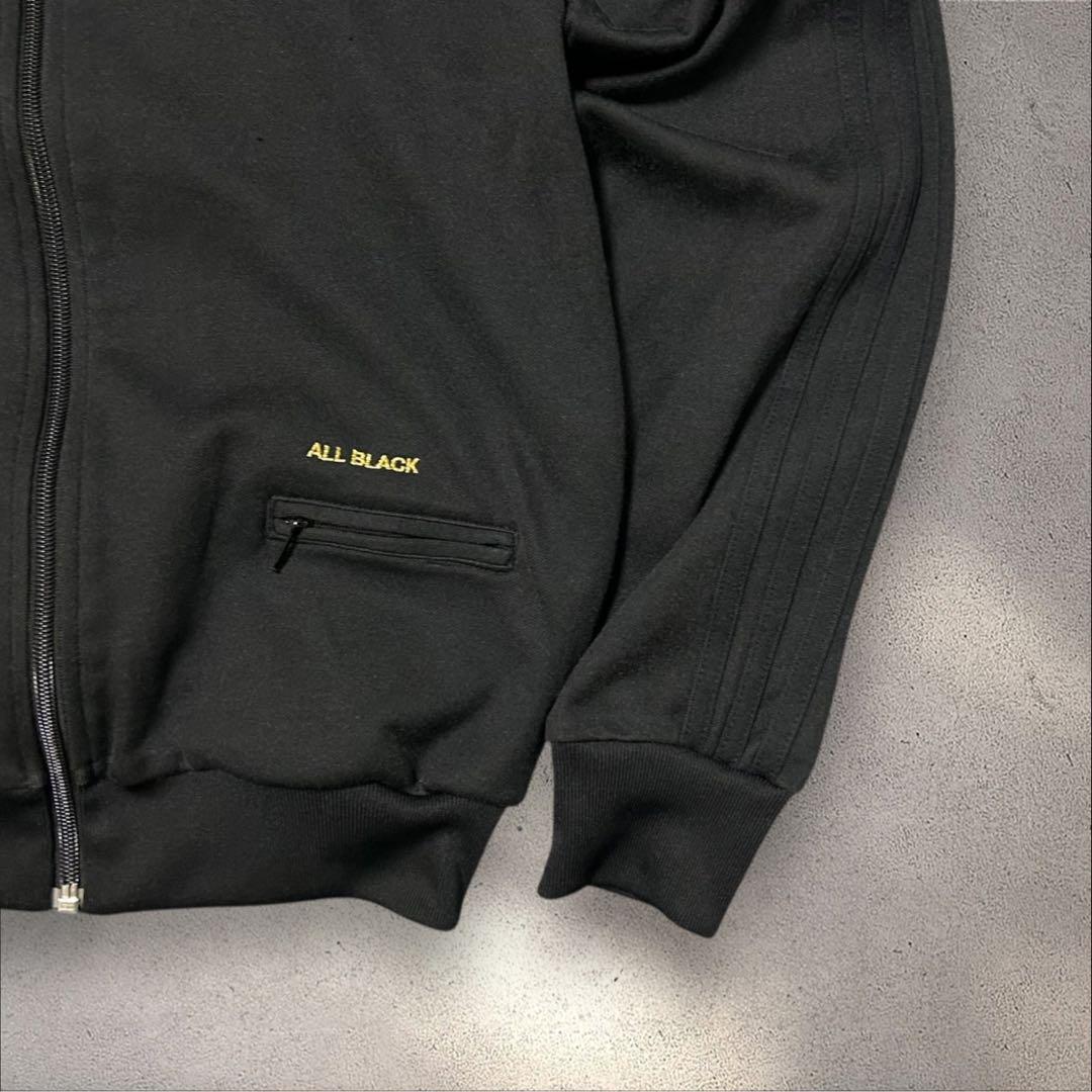 adidas 00sトラックジャケットALL BLACKトレフォイル刺繍ジャージ