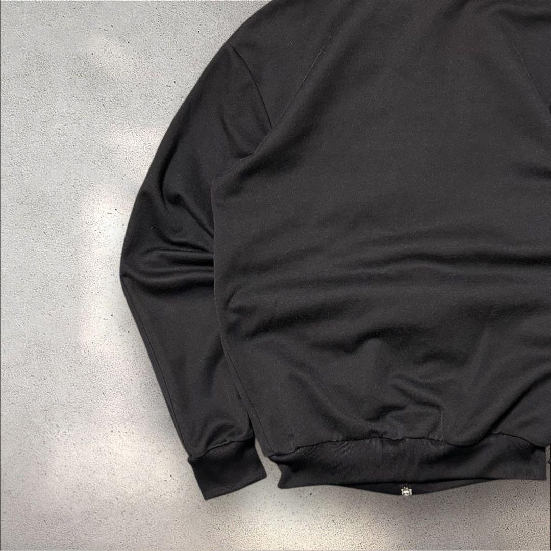 adidas 00sトラックジャケットALL BLACKトレフォイル刺繍ジャージ