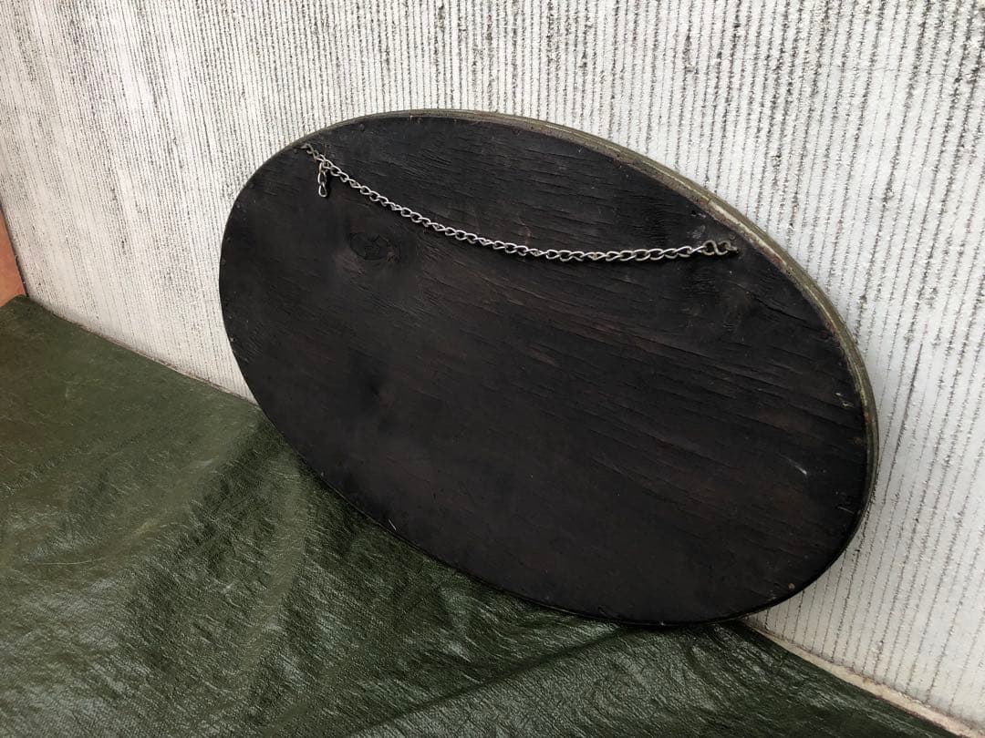 【壁掛け鏡】楕円　壁掛け　オーバルミラー　ベベルミラー　ヴィンテージアンティーク