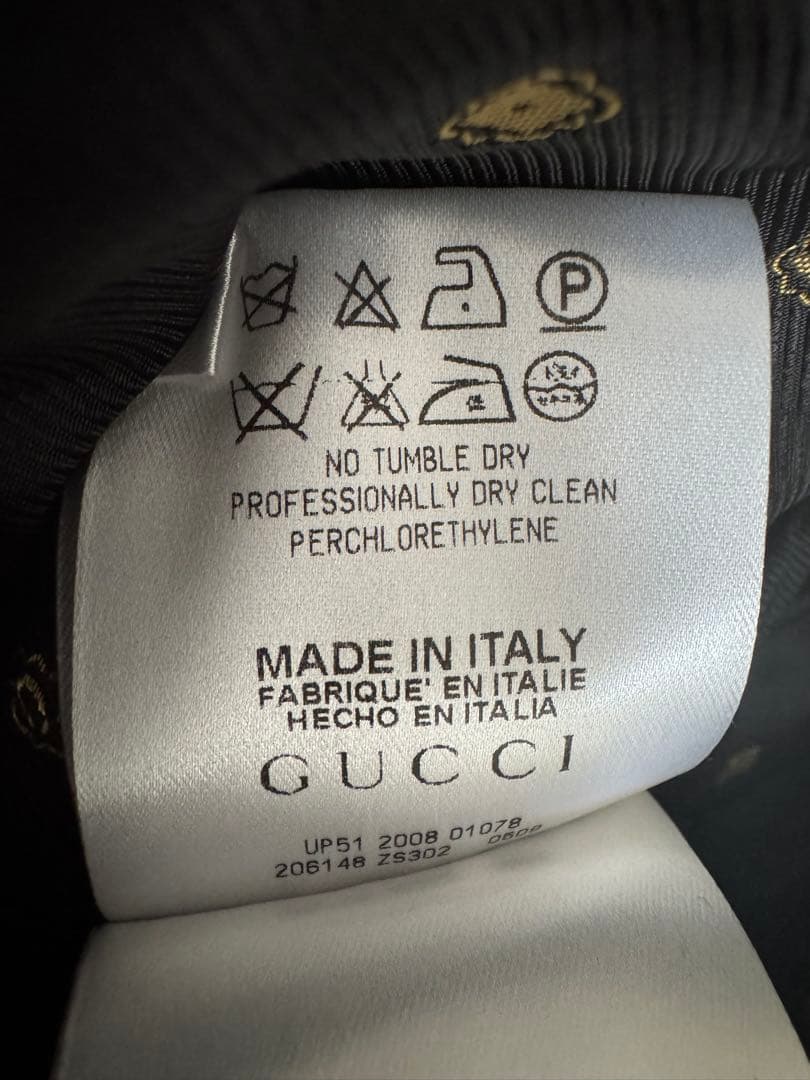 最終値下げ　グッチ ナポレオンジャケット ロゴ 金ボタン 裏地総柄 38