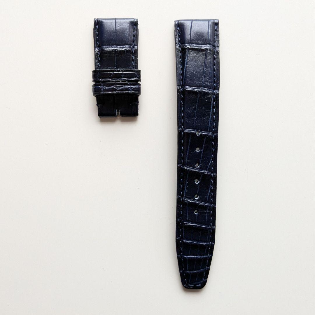 極美品 IWC 純正 ポルトギーゼ ダークブルー アリゲーター ストラップ XS
