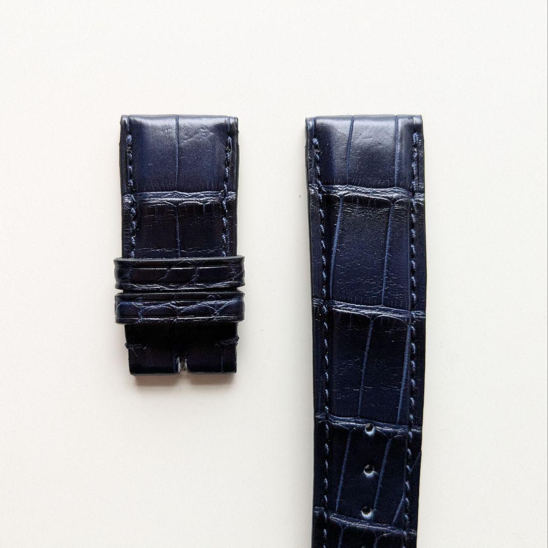 極美品 IWC 純正 ポルトギーゼ ダークブルー アリゲーター ストラップ XS