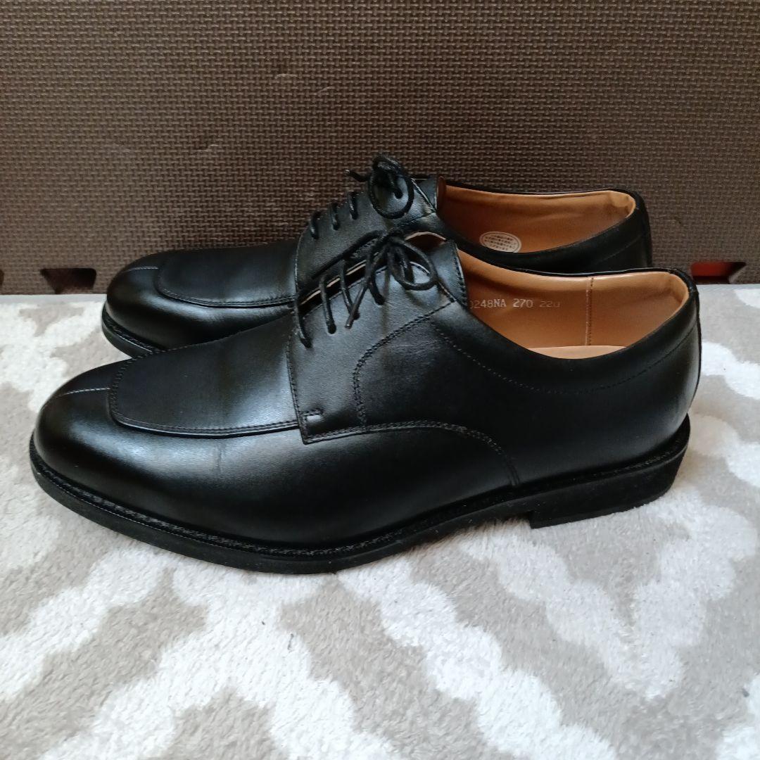 【美品】Hush Puppies ビジネスシーズ27cm ブラックレザー