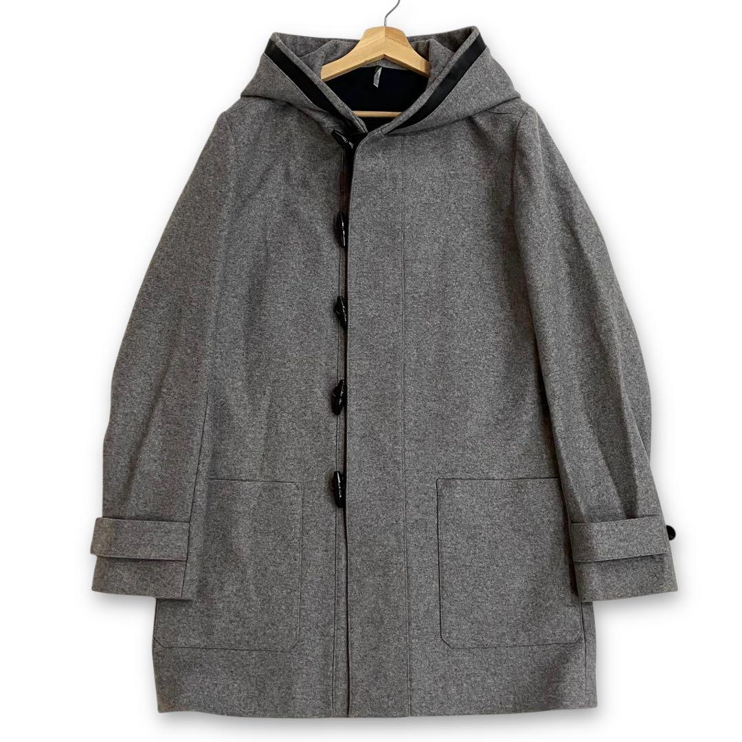 ディオールオム クリス期 ダッフルコート メンズ 50 ラムレザートリム ウール