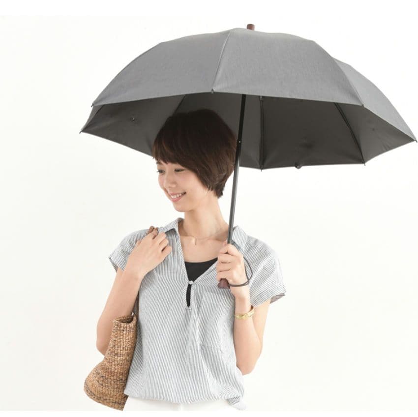 サンバリア100　 フロストグレー　2段折　日傘　美品