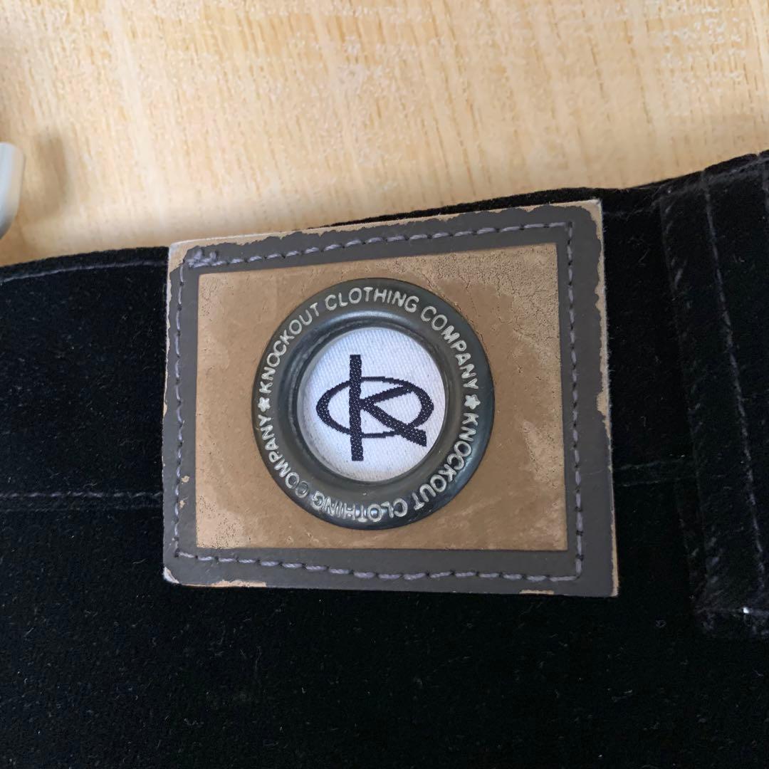 f KNOCKOUT スーパービッグサイズ　ベロアバギーパンツ　B系