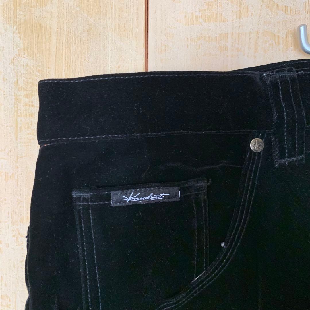 f KNOCKOUT スーパービッグサイズ　ベロアバギーパンツ　B系