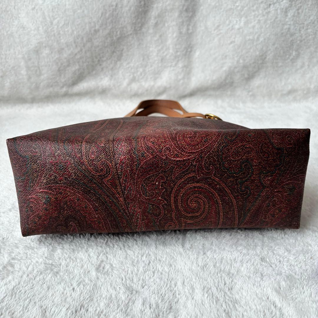 ✨️美品✨️ ETRO エトロ ペイズリー柄 レザー トートバッグ ブラウン