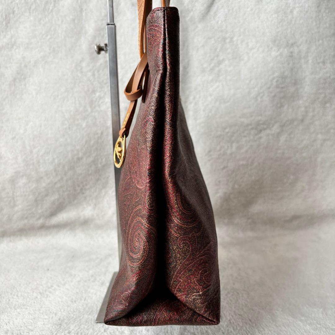 ✨️美品✨️ ETRO エトロ ペイズリー柄 レザー トートバッグ ブラウン